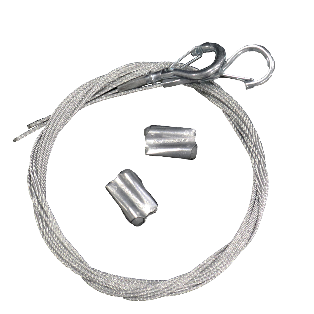 20' Hanging Cable with Carabiner and Gripple Clamp, SINGLE