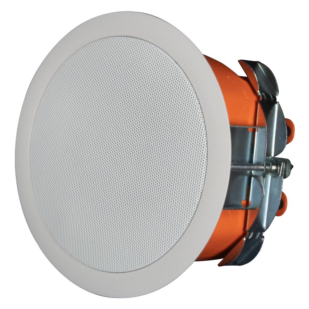 4" 2-way In Ceiling Speaker in White with Short Can