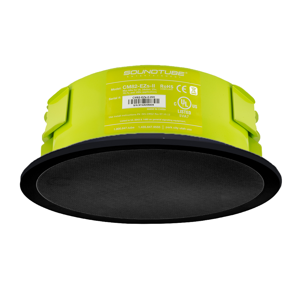 8" 2-way In Ceiling Speaker in Black with Short Can
