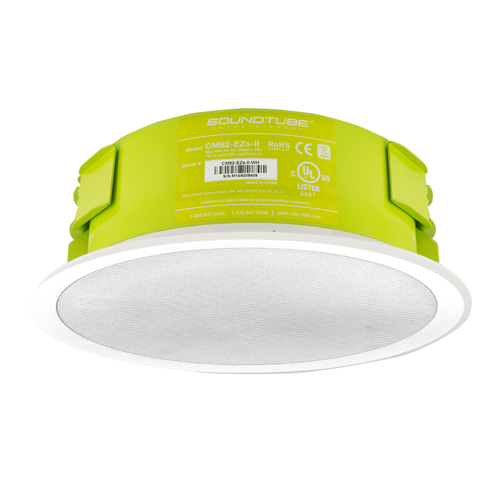 8" 2-way In Ceiling Speaker in White with Short Can