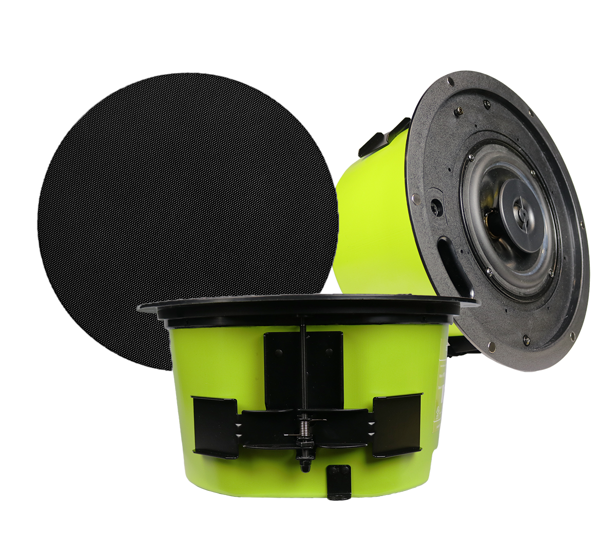 BAA/TAA Compliant Dante-Enabled 6.5" In Ceiling Speaker with Black Magnetic Grille