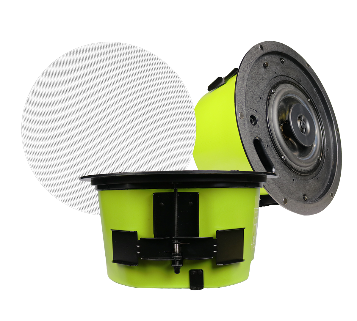 BAA/TAA Compliant Dante-Enabled 6.5" In Ceiling Speaker with White Magnetic Grille