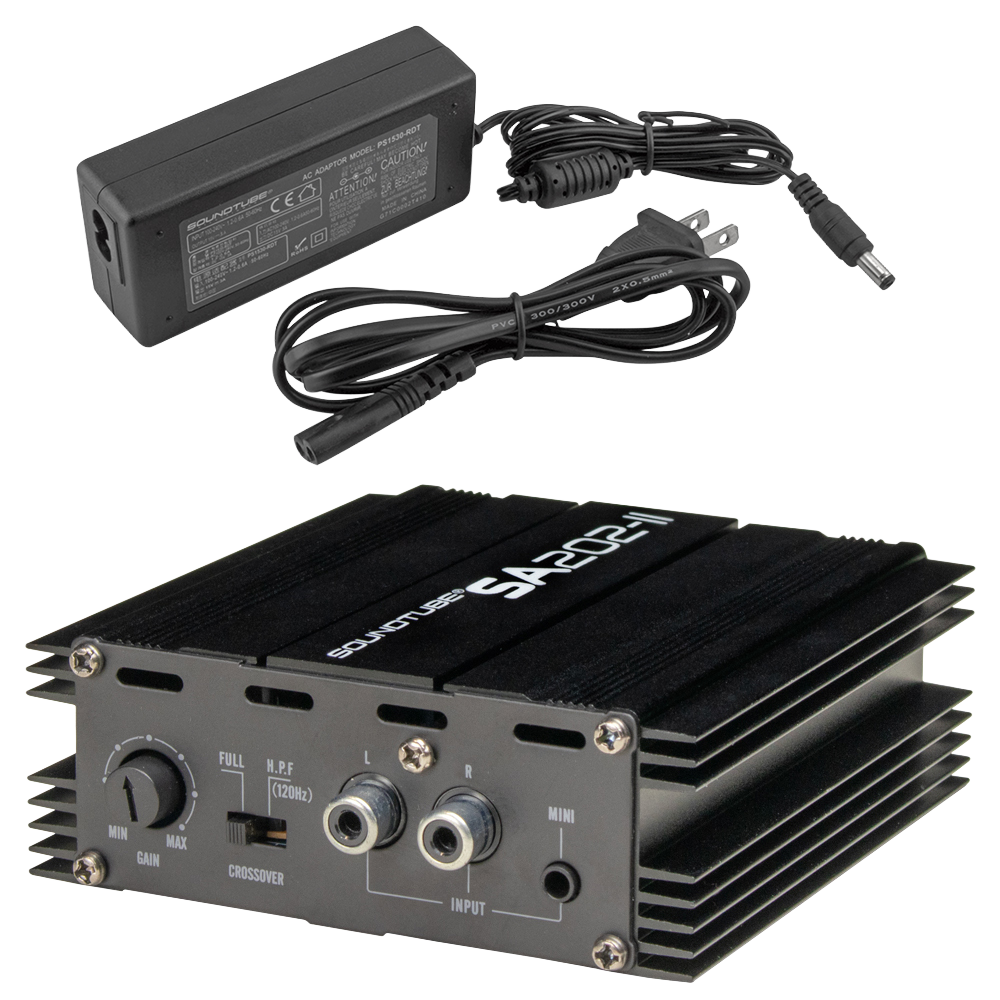 Class AB Mini Amplifier w/ 15 V Power Supply, 20W per channel