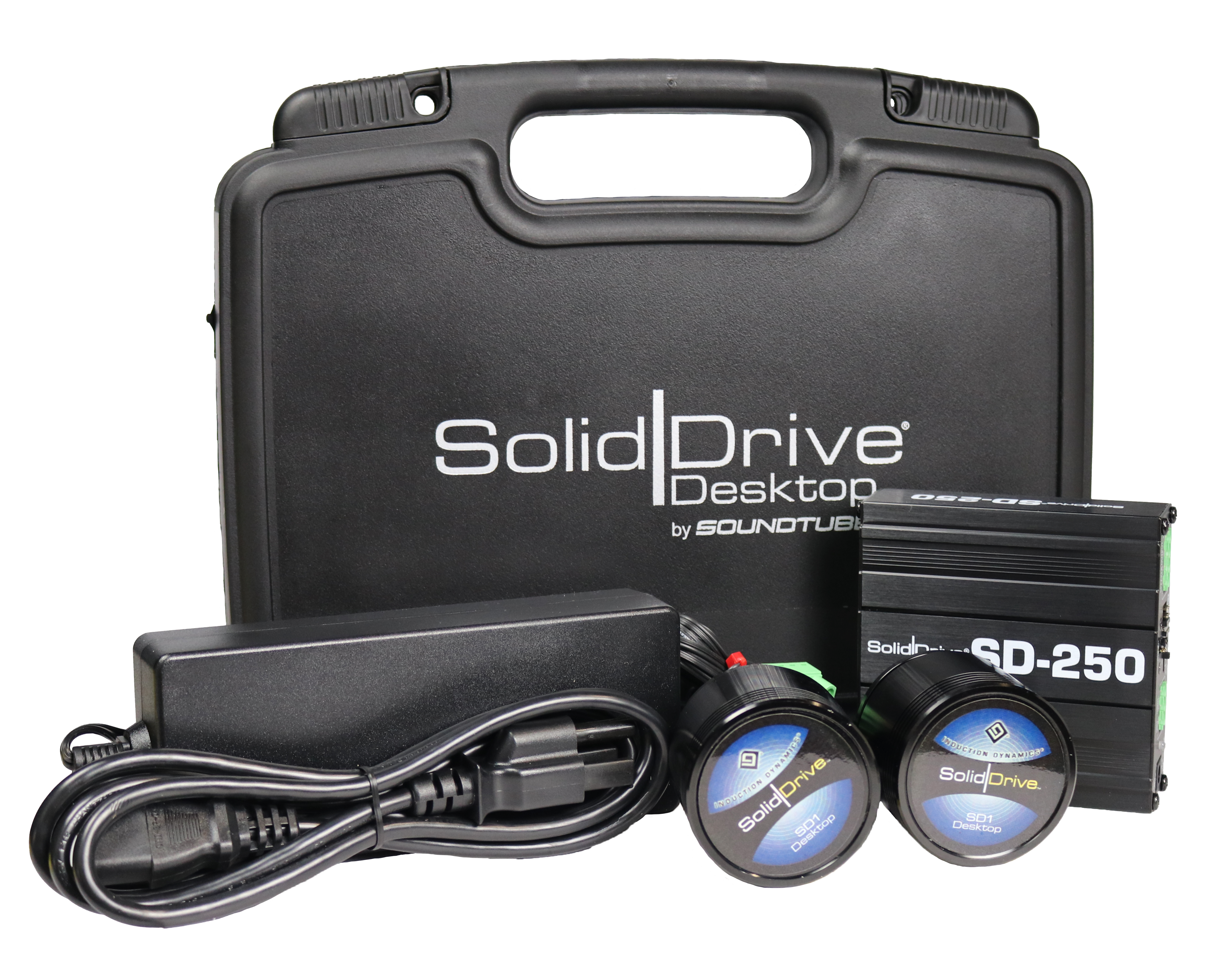 Two Transducers - Actuator Desktop Kit with SD-250 Amplifier for Any Surface