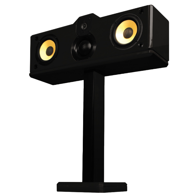 Black Gloss Stand for Bookshelf and Center Speakers